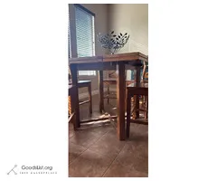 Solid Wood Counter Height Dining Table and 6 Chairs