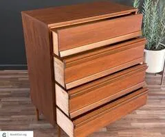 Mid-Century Modern Walnut Highboy Dresser by Bassett Furniture, c.1960